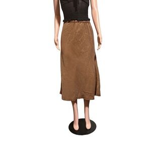 Pulp brown  pull-up tencel Elastic waist maxi skirt M